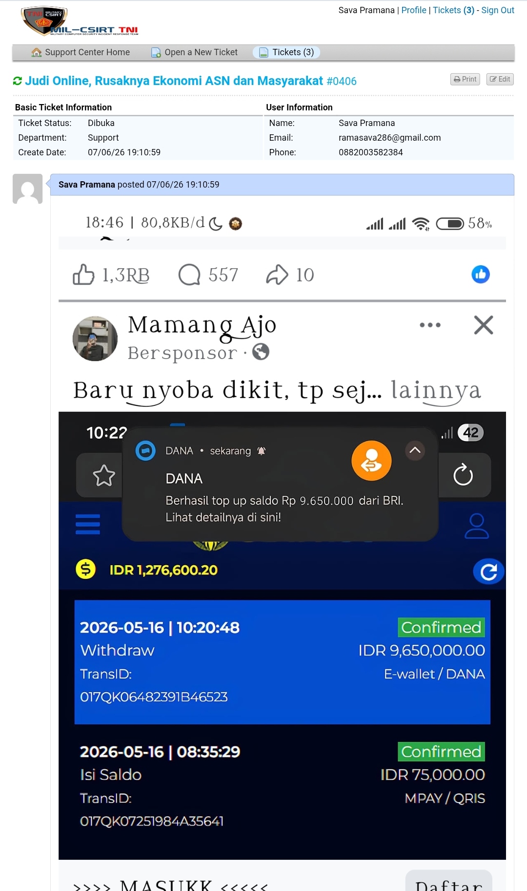 Foto Aduan